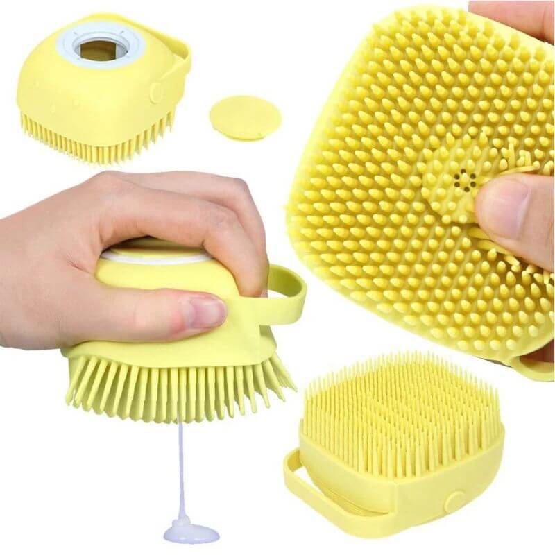 Esponja De Silicone Para Banho Com Dispenser de Shampoo