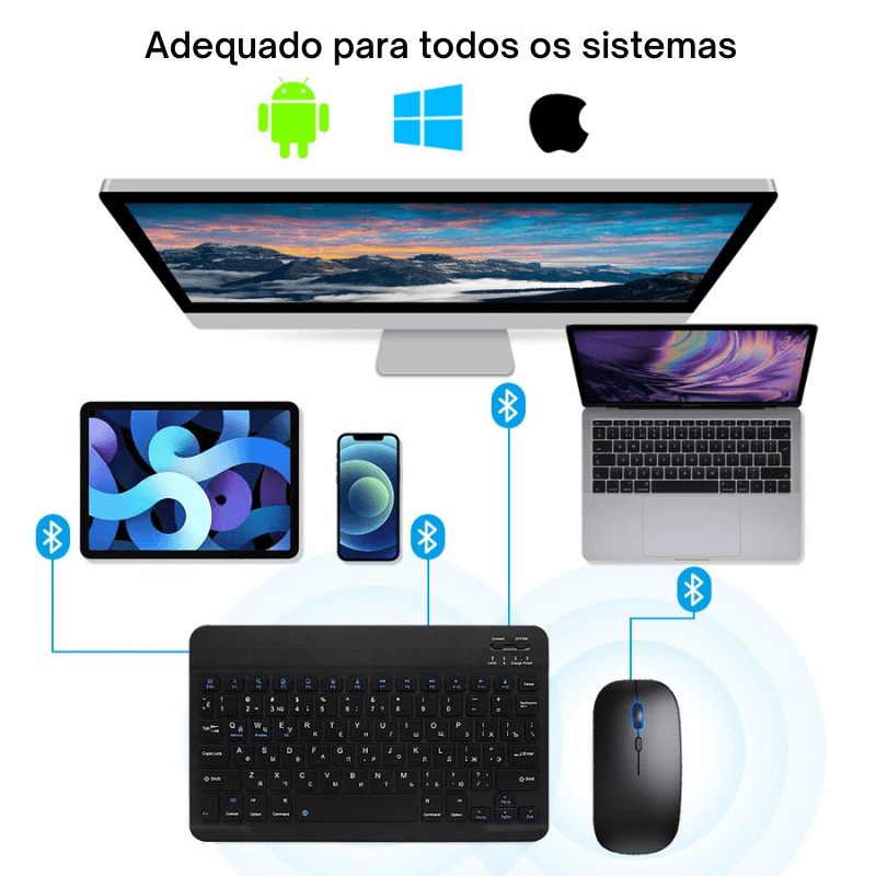 Kit Teclado e Mouse sem Fio - Pop Trend