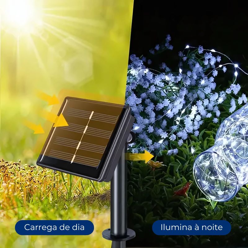 Luzes de Natal com Placa Solar