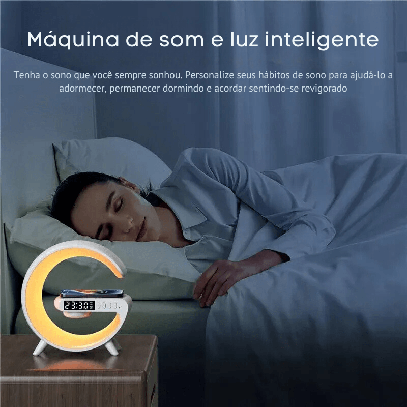 Carregador sem Fio com Despertador Bluetooth - Pop Trend