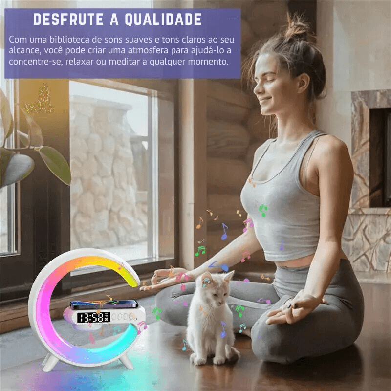 Carregador sem Fio com Despertador Bluetooth - Pop Trend