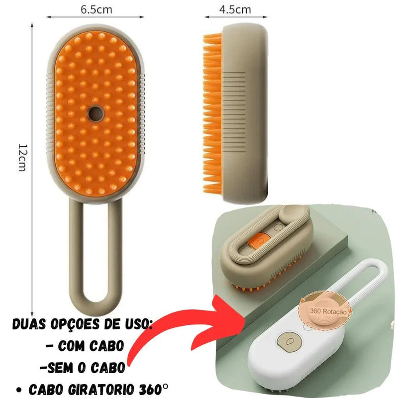 Escova de vapor 3 em 1 - Cães e gatos